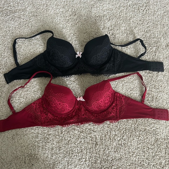 Set of 2 Body By Victoria Lined Demi Lace Bras - Picture 6 of 9